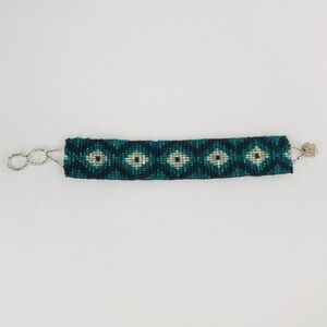 New! Handmade Evil Eye Glass Beaded Colombian Boho Tribal Bracelet